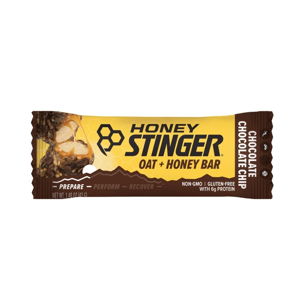 Honey Stinger Oat Honey Bar ingredient list glimpse highlighting Non-GMO and gluten-free