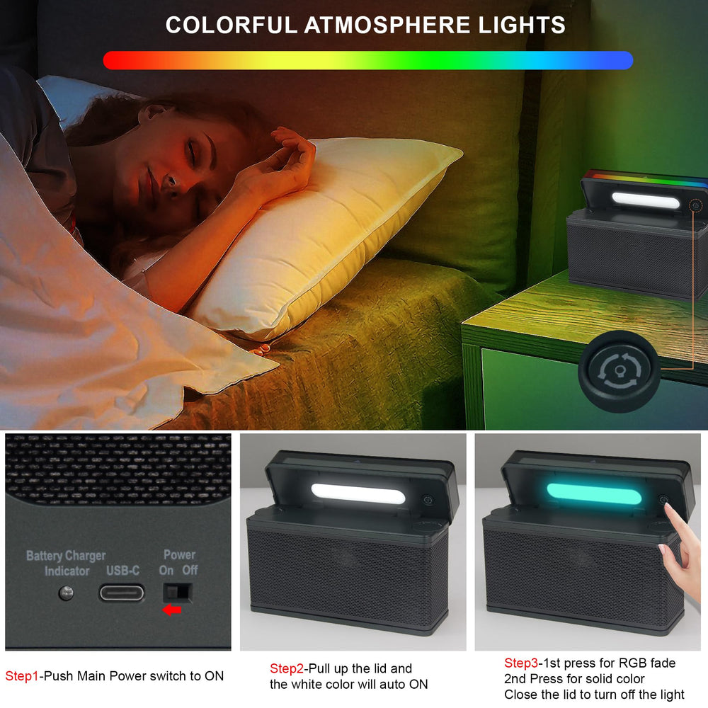 Dimmable, color-changing LED light for ambiance.