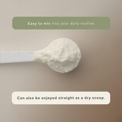 HONOR Supplements Colostrum powder pour demonstrates easy mixing into shakes.