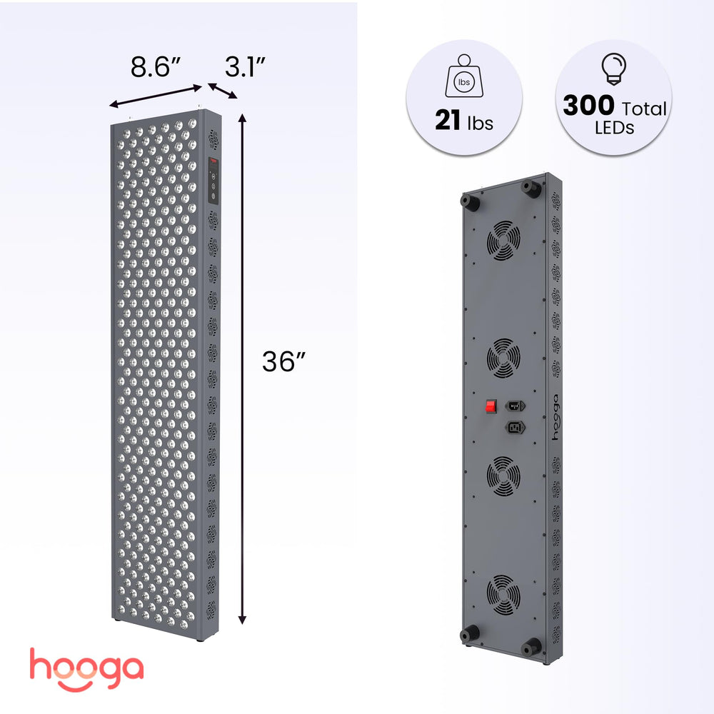 Hooga PRO1500 panel with hanging kit demonstrates easy wall-mount installation.