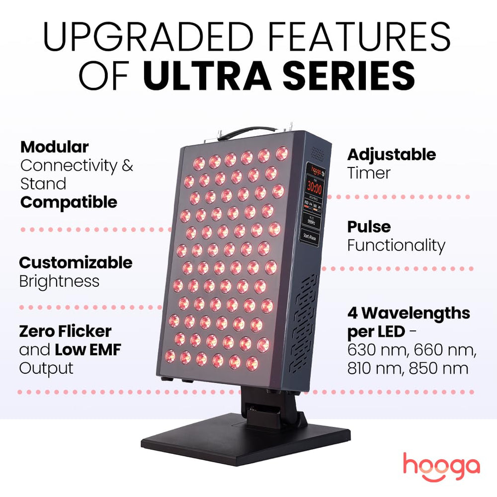 Hooga ULTRA360 side controls enabling precise red and near-infrared settings.
