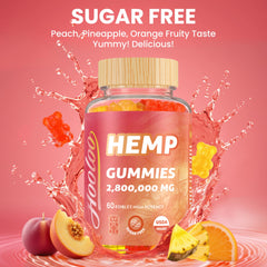 HOOLOO gummies ingredients panel highlights real fruit juice and omega fatty acids.