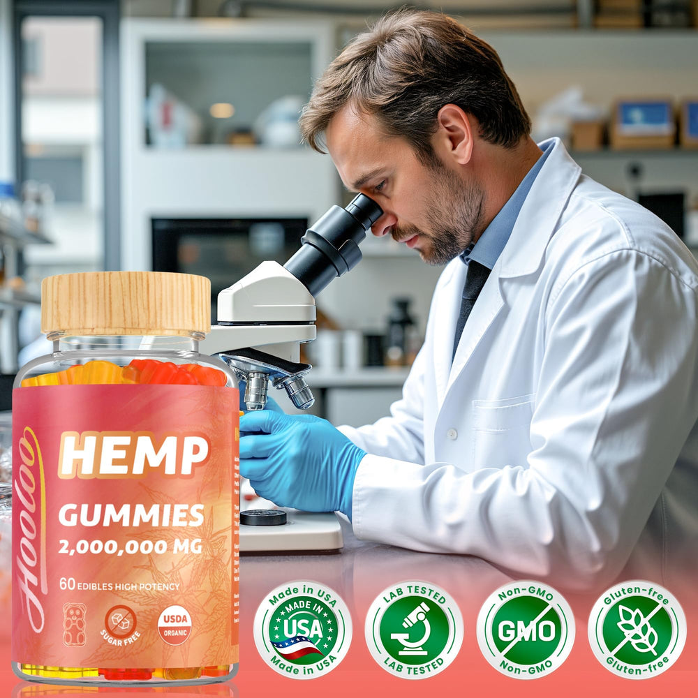 HOOLOO Hemp Gummies organic hemp extract for clean, natural flavor.