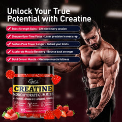 Hoozzch Creatine Gummies 120-count bottle signals long-term supply.