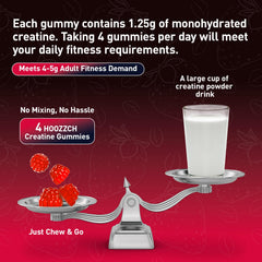 Hoozzch Creatine Gummies gluten-free and vegan-friendly formula.
