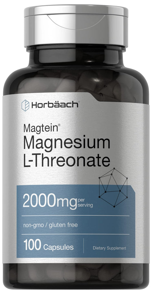 Horbäach Magtein bottle front with 100 capsules for daily wellness