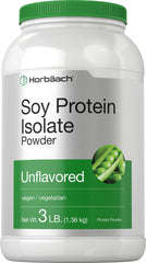 Horbaach Soy Protein Isolate powder in a jar for shakes.