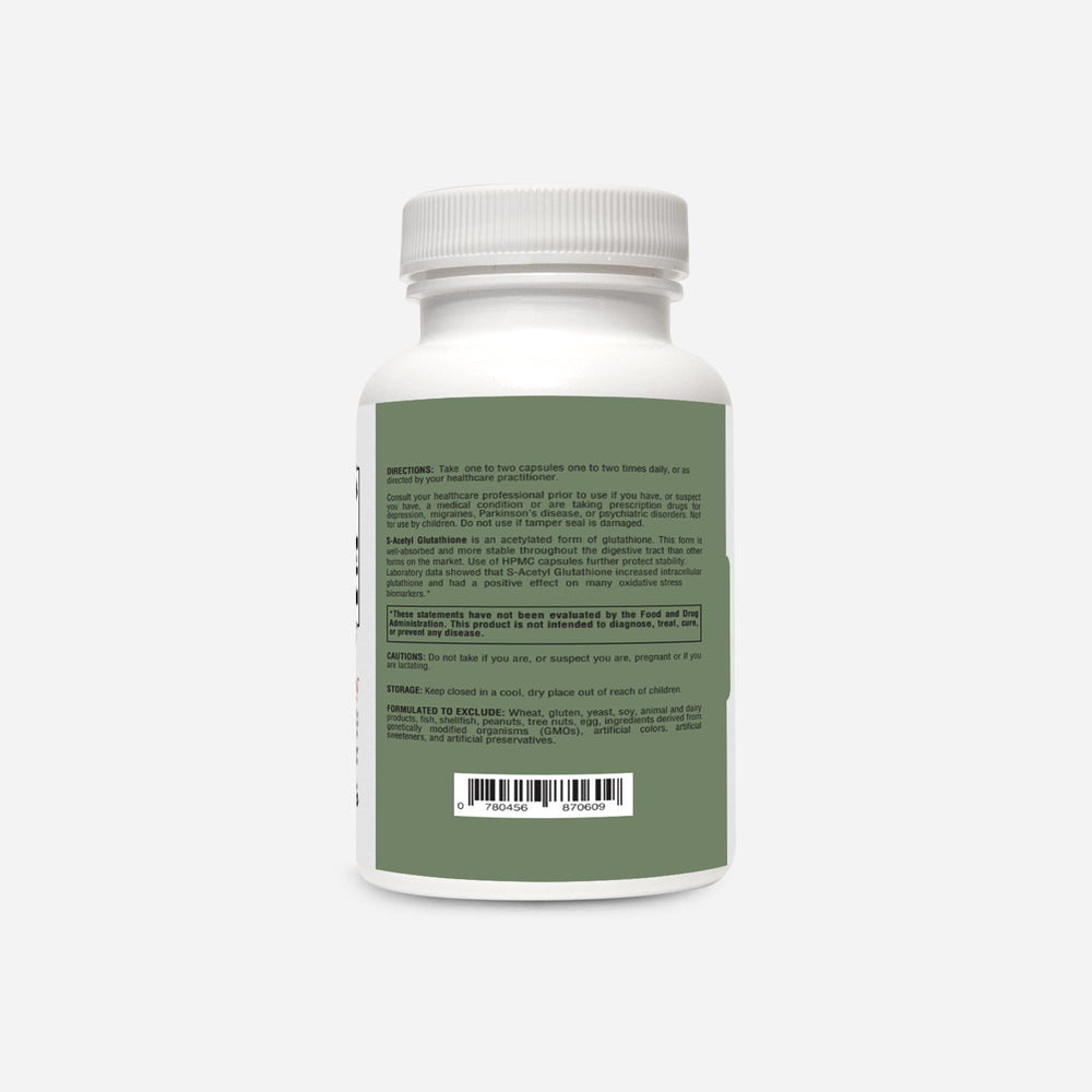 Emothion logo from Italy on label signaling premium glutathione formulation