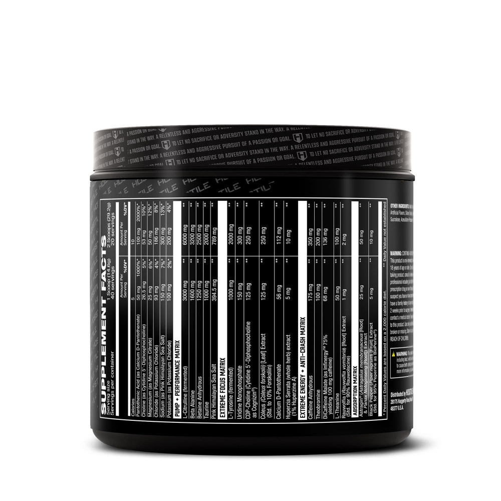 Hosstile Amped quick-dissolve texture indicates fast absorption.