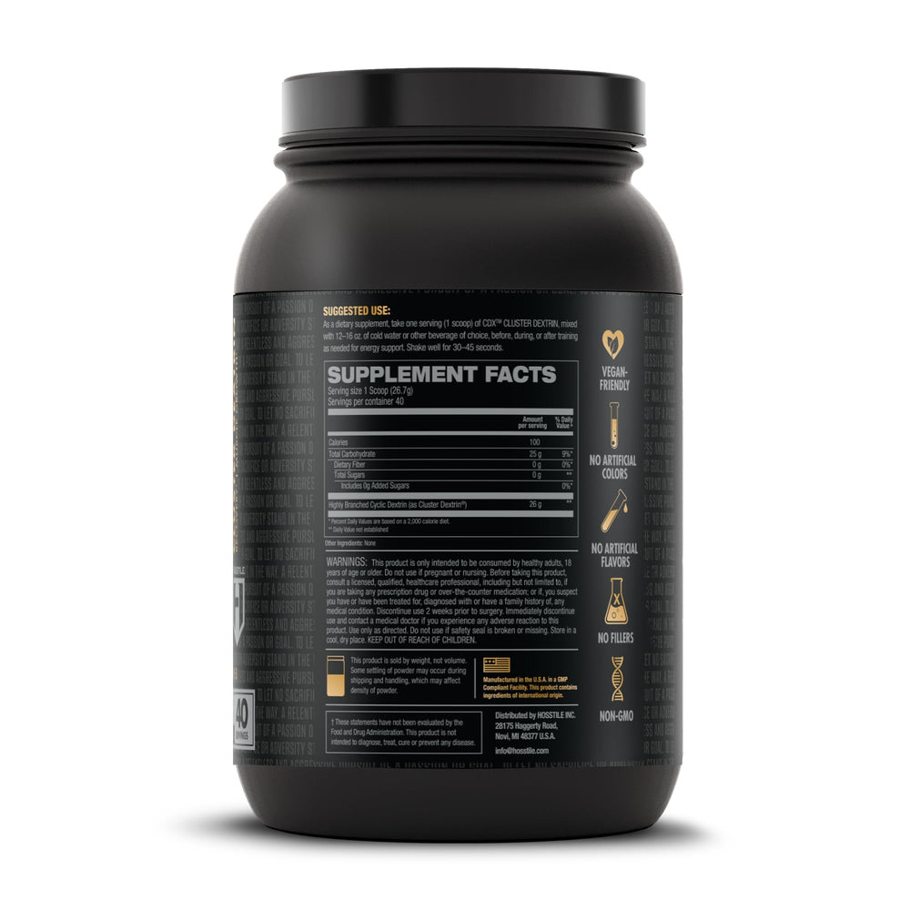 HOSSTILE CDX powder with pre-workout electrolytes.