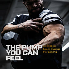 HOSSTILE Liquid Glycerol pour showing fast-acting hydration during workouts