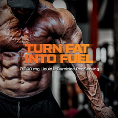 HOSSTILE Liquid L-Carnitine orange blast bottle being poured for cardio session