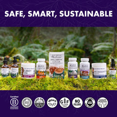 Host Defense brain health and focus supplement in bottle.