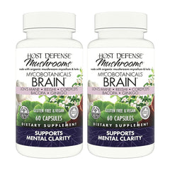 Host Defense MycoBotanicals Brain Capsules bottle front highlighting brain health support