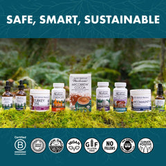 Host Defense Reishi Extract box and label with recipe information.