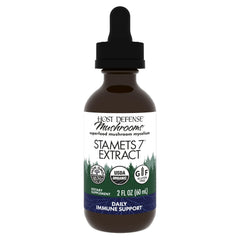 Host Defense Stamets 7 bottle front view in a daily immune routine context.