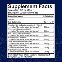 Host Defense Stamets 7 powder dispense scoop enables easy daily dosing.