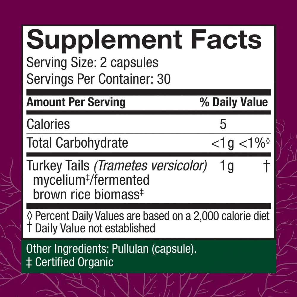 Host Defense Turkey Tail capsules packaging—premium supplement for daily wellness routines.