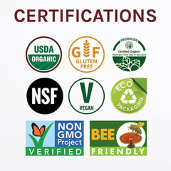 Host Defense USA-grown mushrooms badge—domestically produced for quality and transparency.