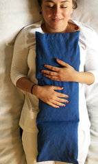 Hot Cherry Triple Square pillow prepared for cold therapy in a freezer bag