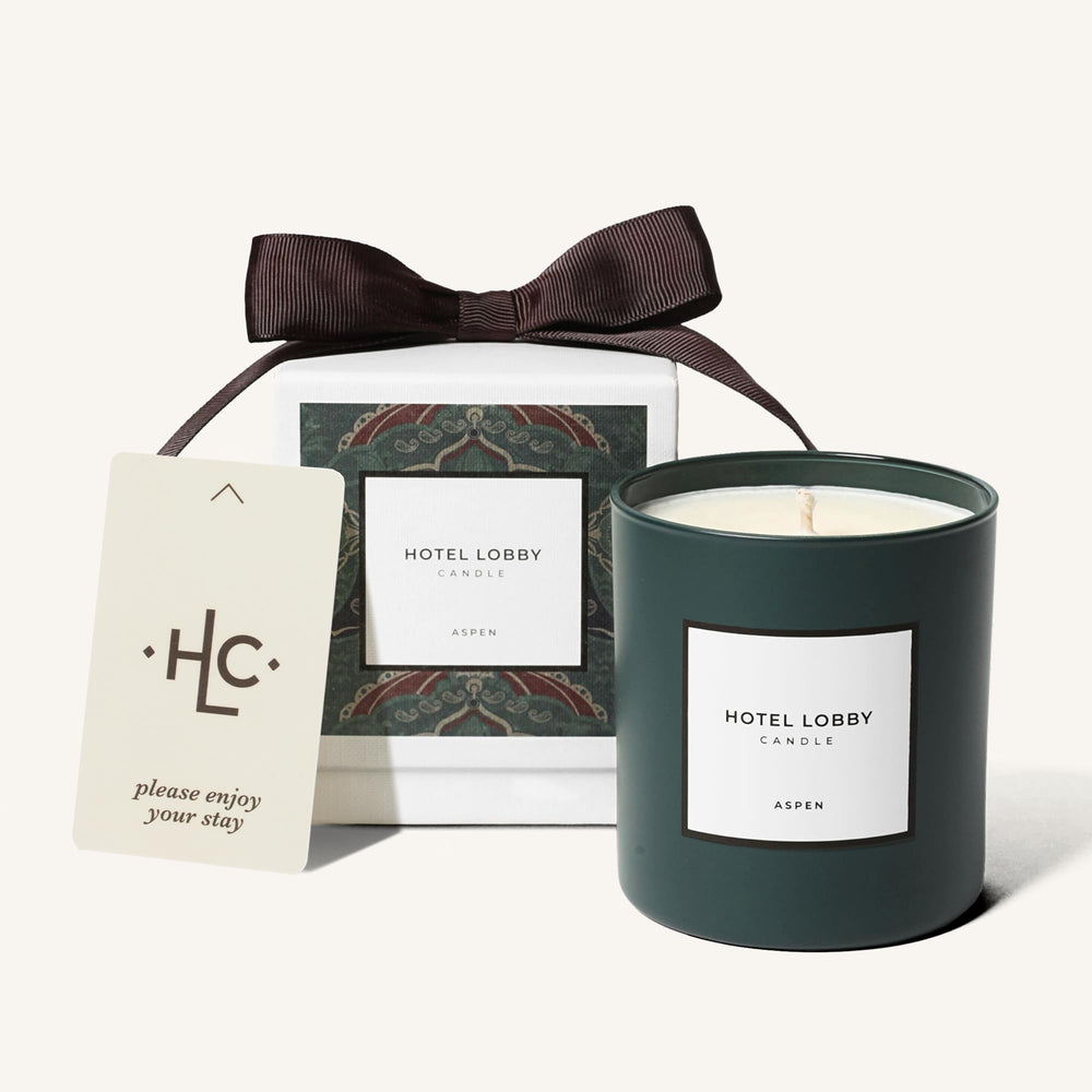 Hotel Lobby Candle Aspen jar front showcases elegant design for modern living spaces