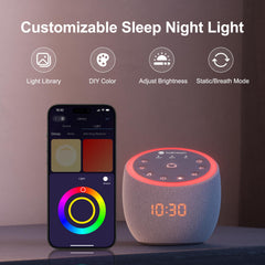 Hotmoon clock brightness control keeps night lighting comfortable.