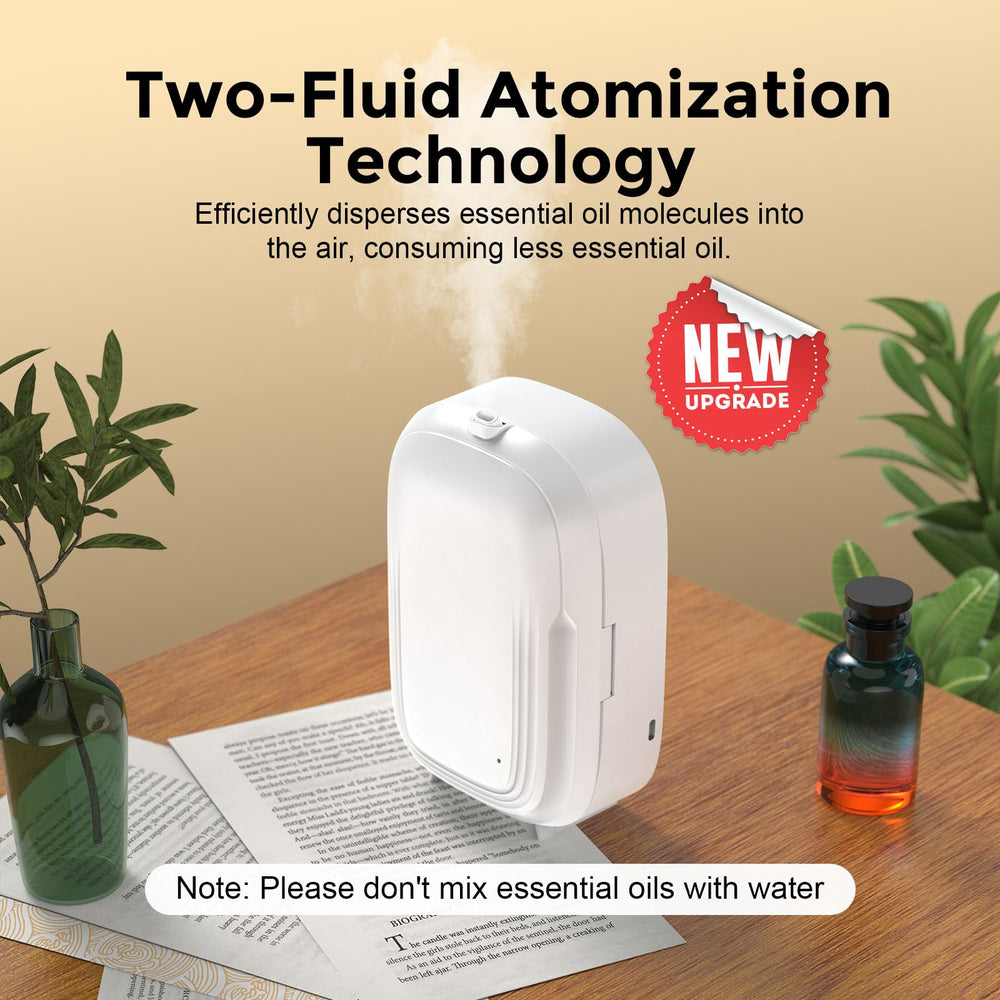 HOTOIQ Waterless Diffuser 150ml tank shown for long-lasting aroma sessions with fewer refills.
