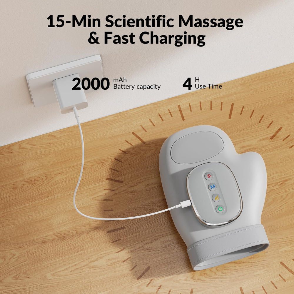 Hounyoln massager charges via USB-C for quick top-ups.