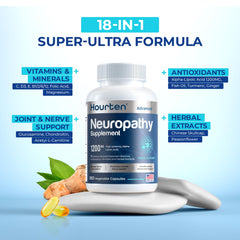 Hourten daily morning dose scene with three capsules for routine use.