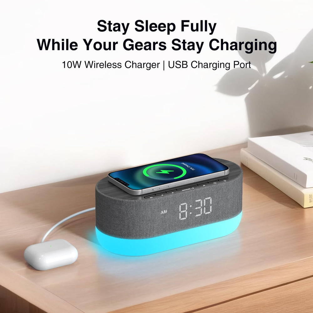 HOUSBAY 10W wireless charger integrated for clutter-free nightstands.