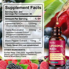Hovika NAD drops used with water, juice, or smoothies