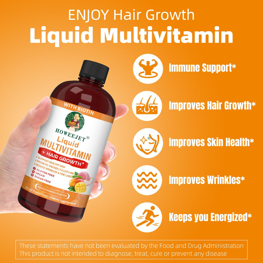 HOWEEJET ingredients closeup showcases biotin and vitamins supporting hair and skin health.