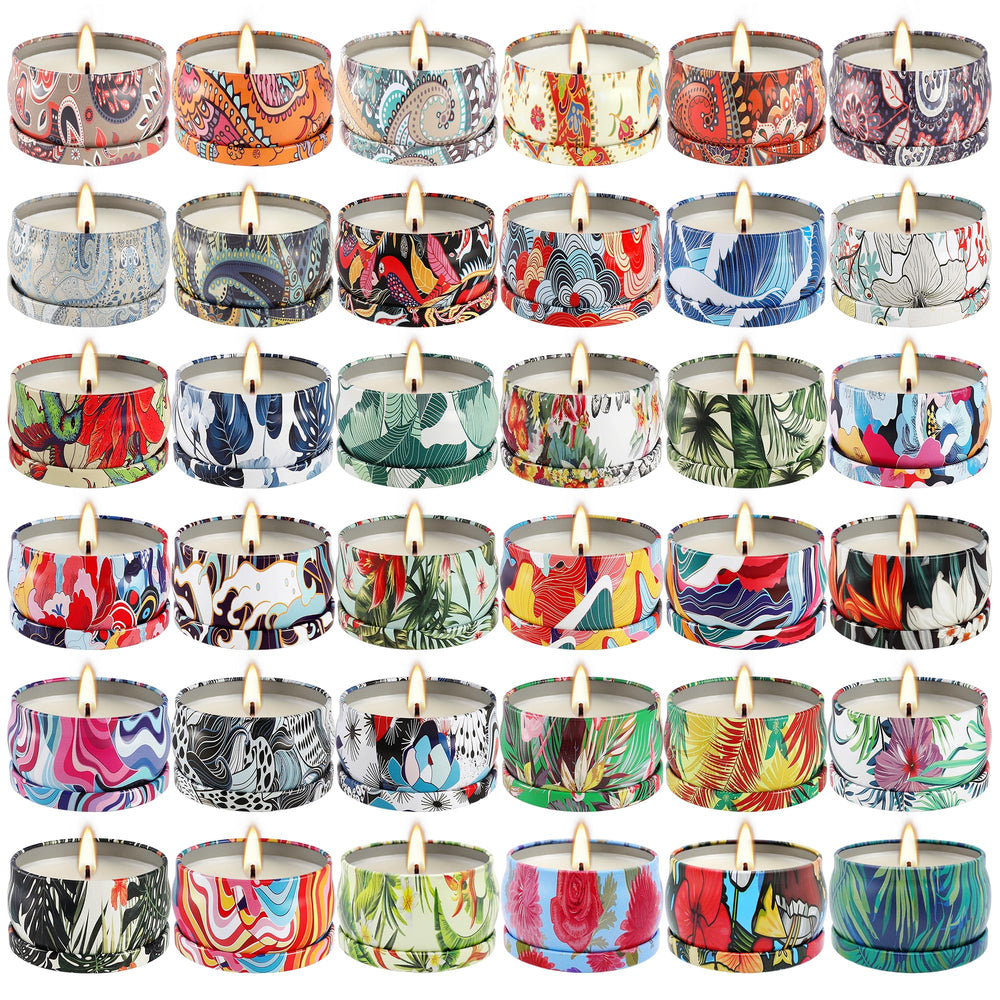 Howemon 36-pack candles variety collection enhances mood with diverse fragrances.