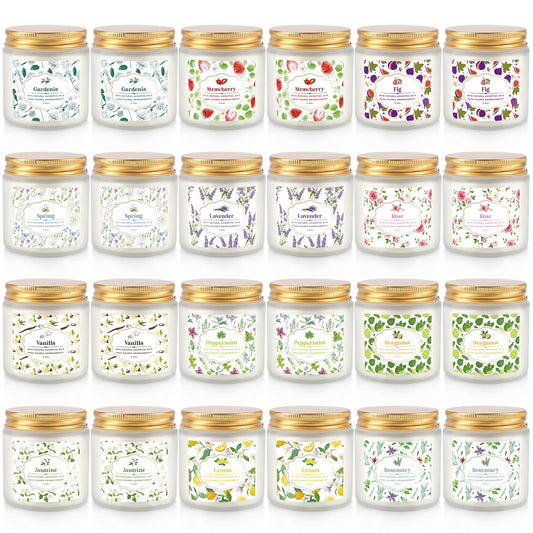 Howemon scented candle set 24-pack for varied aromas and home ambiance.