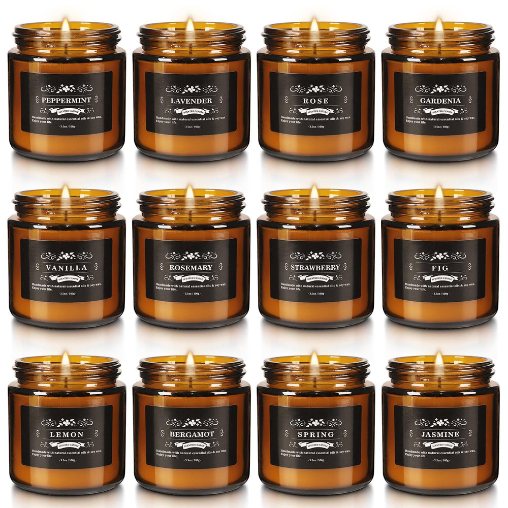 Howemon soy wax candles in amber jars offer clean burn and long-lasting aroma.