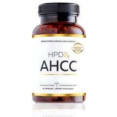HPD Rx AHCC Shiitake bottle for daily immune support.
