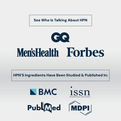 HPN M(6) label closeup communicates USA-made, non-GMO, vegan credentials.