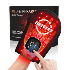 HRIOYAN cordless red light glove front view for convenient at-home light therapy.