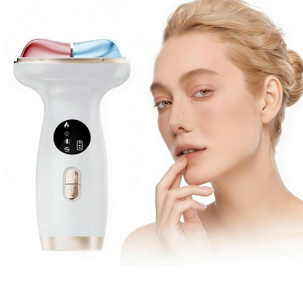Hsiohe Cold Heat Facial Massager LED modes display for versatile at home skincare.