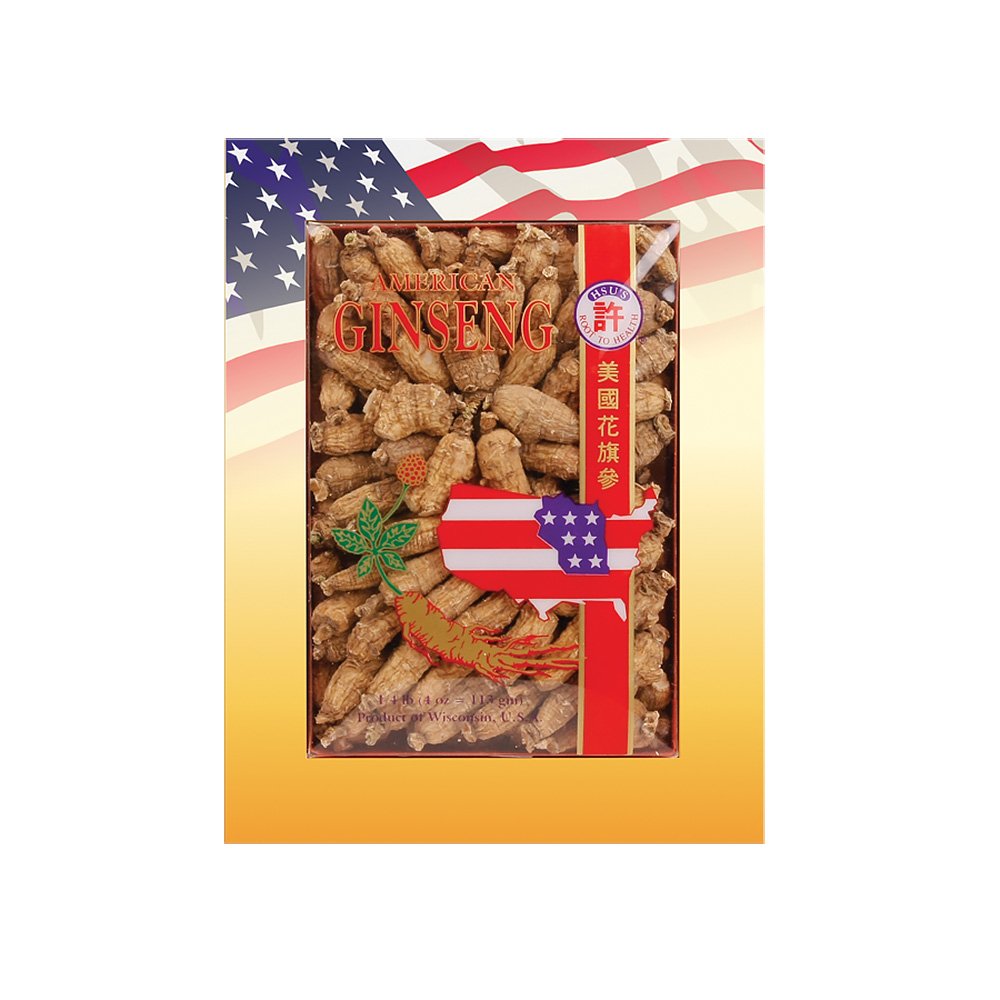 Hsu's Wisconsin American Ginseng Roots 4oz Box – whole roots ready for premium use