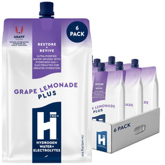 HTWO Plus Grape Lemonade bottle pour showing hydration after workout