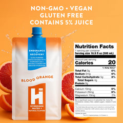 HTWO bottle with blood orange flavor ready to pour for easy workouts