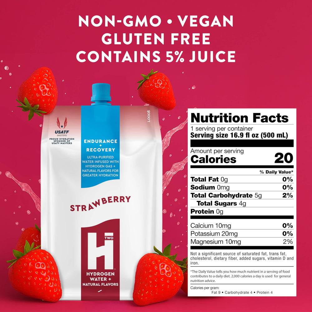 HTWO six-pack display showing convenient, sugar-free hydration for daily workouts.