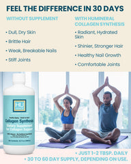 HUmineral Collagen Synthesis glass serving demonstrates daily wellness ritual.