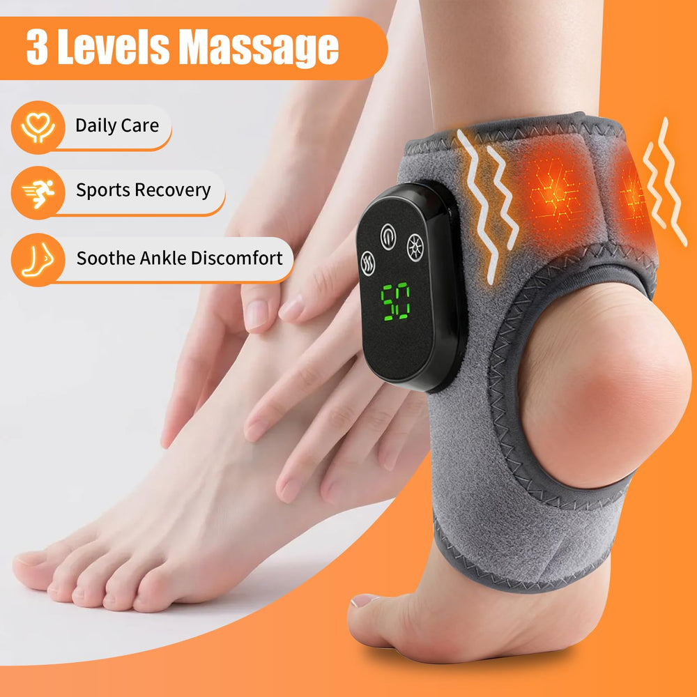 HUAJUN ankle massager heat level controls for personalized comfort.