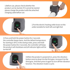 HUAJUN ankle massager vibration modes for targeted relaxation.