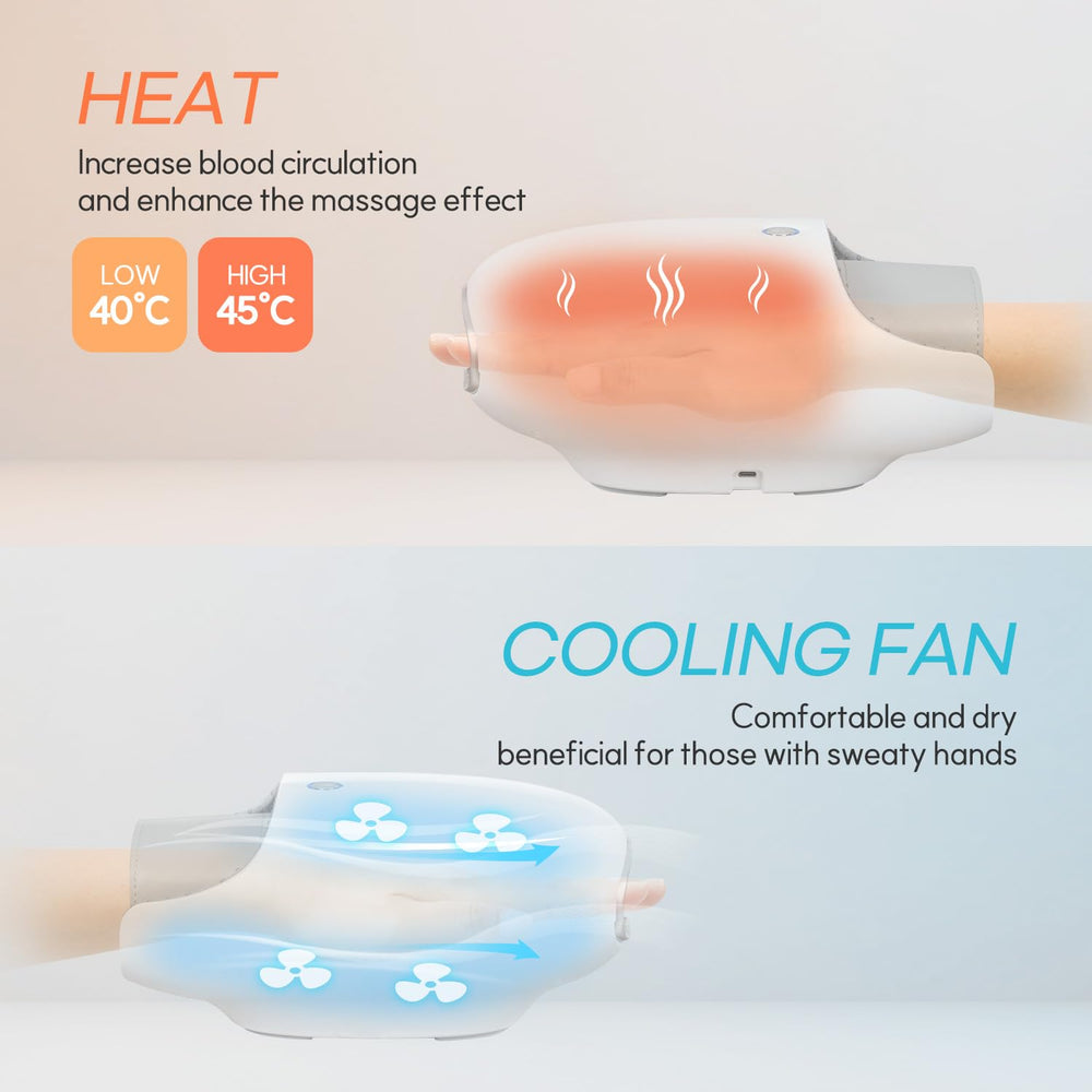 HuBDIC Hubicare massager providing full palm and wrist coverage with secure fit strap.