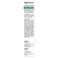 Hübner Arnica Cream packaging shown for travel-friendly use