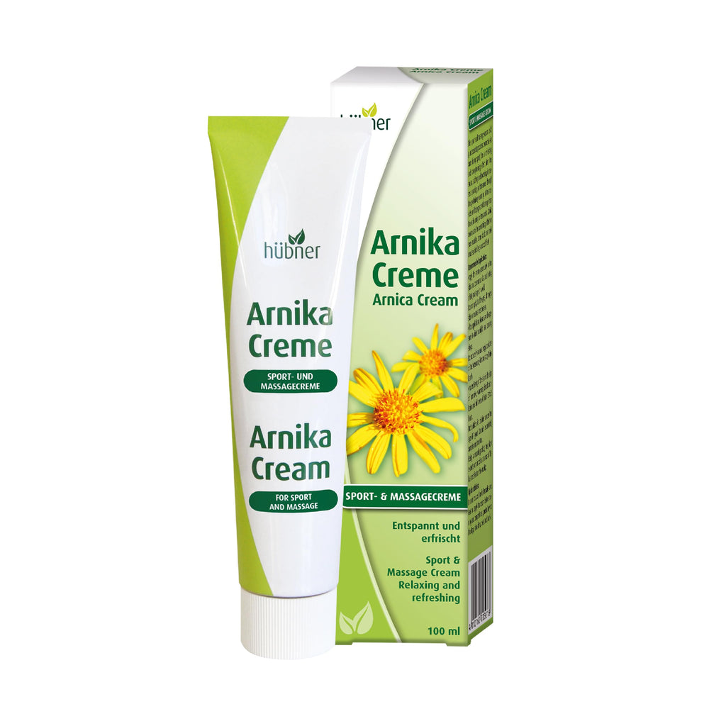 Hübner Arnica Cream tube ready for quick post-workout relief