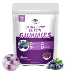 Hudetex Blueberry Lutein Gummies in packaging for easy, on-the-go eye support.